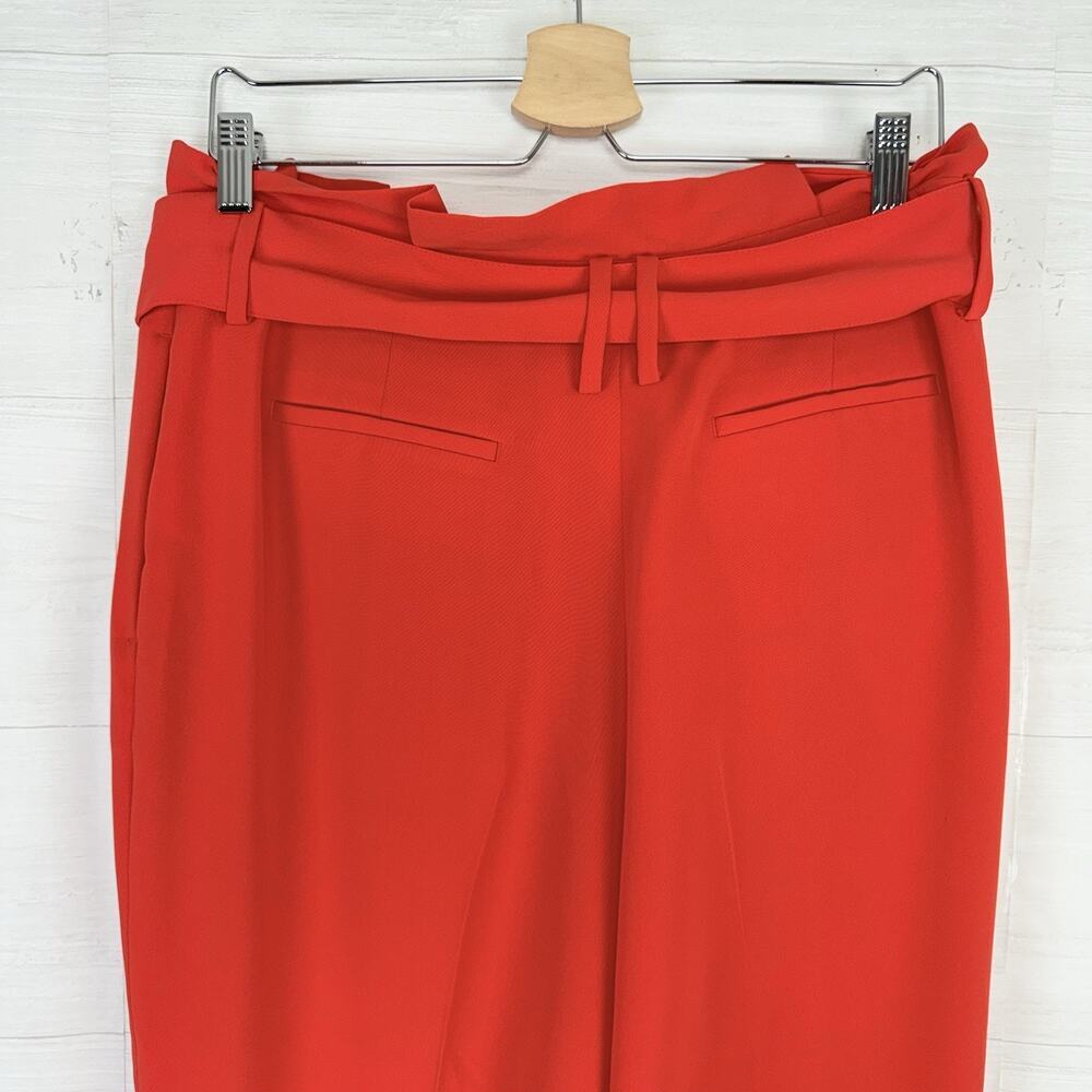 Boden Melina High Waist Paperbag Trouser Pants Size 10 R Poppy Red Preppy Office - Picture 7 of 15